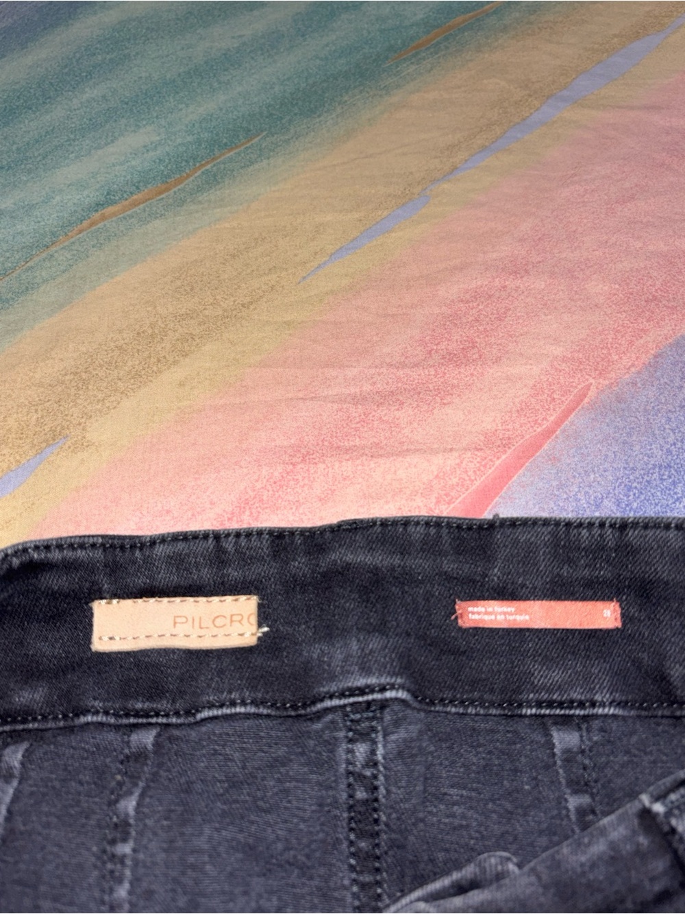 Anthropologie | Pilcro | Black The Skipper Wide-Leg High Rise Denim Jean size 28 - Picture 3 of 10